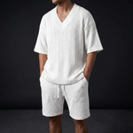 Men's Textured Cotton Casual Set | Relaxed Tailored Comfort Fit