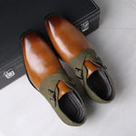 Men's Vegan Leather and Suede Loafers | Refined Double Buckle Design