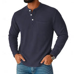 Men's Waffle Knit Henley T-Shirt | Breathable Casual Comfort Fit
