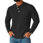 Men's Waffle Knit Henley T-Shirt | Breathable Casual Comfort Fit
