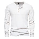 Men's Waffle Knit Long Sleeve T-Shirt | Breathable Casual Comfort Fit