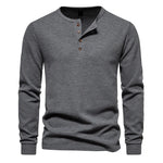 Men's Waffle Knit Long Sleeve T-Shirt | Breathable Casual Comfort Fit