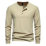 Men's Waffle Knit Long Sleeve T-Shirt | Breathable Casual Comfort Fit