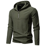 Men's Waffle Long Sleeve Hooded T-Shirt | Breathable Casual Autumn Style