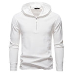 Men's Waffle Long Sleeve Hooded T-Shirt | Breathable Casual Autumn Style