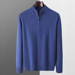 Men's Wool Knit Full-Zip Sweater | Refined Transitional Elegance Design