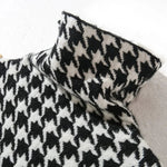 Milana Houndstooth Turtleneck Dress