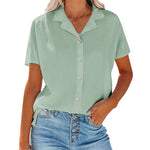 Zeagoo Women's Button Down Short Sleeve Blouse