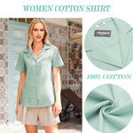 Zeagoo Women's Button Down Short Sleeve Blouse