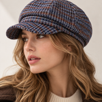 Mirelle Plaid Knit Beret
