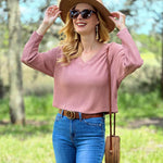 Zeagoo Women Long Sleeve Tops Waffle Knit Shirts
