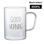 Morning Bliss | Glass Coffee Mug with Large Opening | Easy to Clean for Energizing Breakfasts