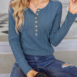 Zeagoo Sweaters Ribbed Knit Long Sleeve Henley Shirts