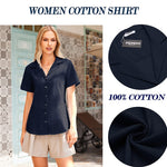 Zeagoo Women's Button Down Short Sleeve Blouse
