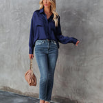 Satin Silk Button Down Shirts - Zeagoo (Us Only)
