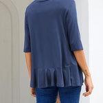 Zeagoo Women's 3/4 Sleeve Draped Ruffles Cardigan