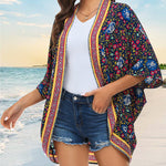 Floral Printed Batwing Cardigan - Zeagoo (Us Only)