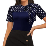 Zeagoo Women's Casual Tie Neck Tunic Blouse Tops