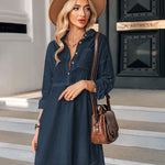 Linen Tunic Dress Shirts Boho Coverup Dresses with Belt - Zeagoo (Us Only)