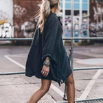 Linen Tunic Dress Shirts Boho Coverup Dresses with Belt - Zeagoo (Us Only)