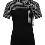 Zeagoo Women's Casual Tie Neck Tunic Blouse Tops