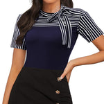 Zeagoo Women's Casual Tie Neck Tunic Blouse Tops