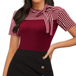 Zeagoo Women's Casual Tie Neck Tunic Blouse Tops
