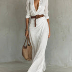 Una | Lapel-Wrap Maxi Dress