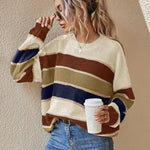 SOMIN™ - Comfy Striped Long Sleeve Round Neck Sweater