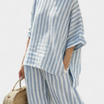Women's Two-Piece Set | Blue Striped