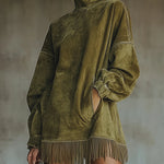 The Marlow | Soft Suede Fringe Dress