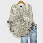 Araminta | The Ruffle Sleeve V-Neck Blouse