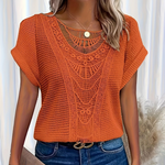 V|C - Crochet Trim Waffle Knit Top Sharon