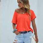 Zeagoo Women's Chest Pocket T Shirt Blouses Tops