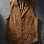 Tiziano Windowpane Lapel Vest