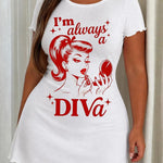 "I'm Always a Diva" Retro Print Nightdress