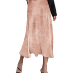 Zeagoo Midi Skirt High Waisted Solid Satin Dress