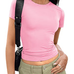 Zeagoo Short Sleeve Stretchy Bodycon Basic Tee Tops