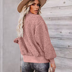 Fuzzy Fleece Jackets Oversized Open Front Coat Zipper Outwear(TTShop02) - Zeagoo (Us Only)
