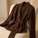 Maddalena Suede Belted Jacket