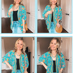 Floral Printed Batwing Cardigan - Zeagoo (Us Only)