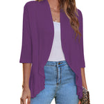 Zeagoo Women's 3/4 Sleeve Draped Ruffles Cardigan