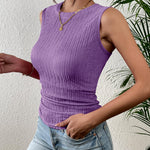 Zeagoo High Neck Tank Top Casual Ribbed Knit Shirts