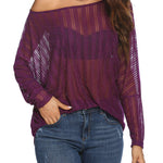 Long Sleeve Mesh Sheer Shirt - Zeagoo (Us Only)