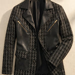 Santos Leather-Trim Houndstooth Jacket