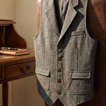 Oscar Herringbone Waistcoat