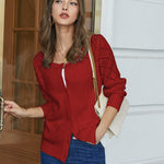 Zeagoo Women's Button Down Crochet Sweater Cardigan