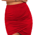 High Waist Stretch Tight Pleated Bodycon Skirt - Zeagoo (Us Only)