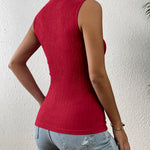 Zeagoo High Neck Tank Top Casual Ribbed Knit Shirts