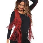 Zeagoo Fringe Vest 70s Cowgirl Costume Faux Suede Rave